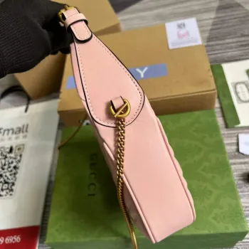 Gucci 699514 GG Marmont half moon shaped mini bag Pink