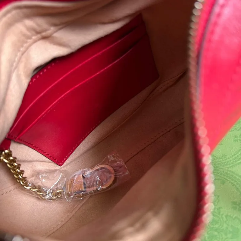Gucci 699514 GG Marmont half moon shaped mini bag Red
