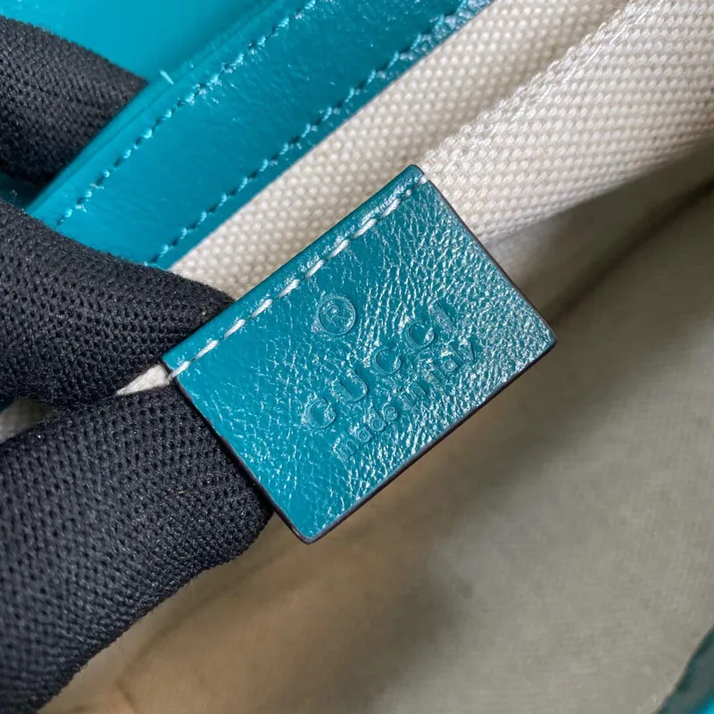 Gucci 446744 GG Marmont Mini Matelassé Shoulder Bag Dark Blue