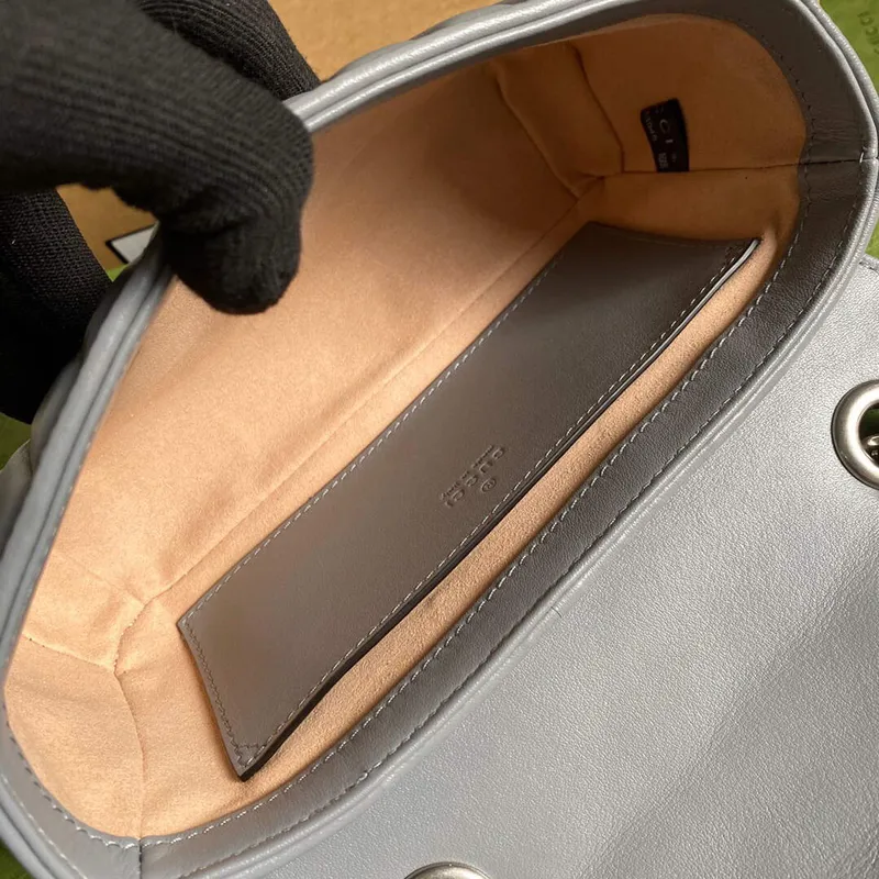 Gucci 446744 GG Marmont Mini Shoulder Bag Grey