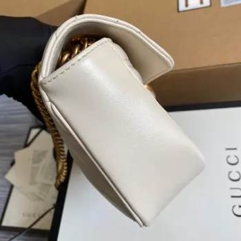 Gucci 446744 GG Marmont Matelassé Mini Bag White