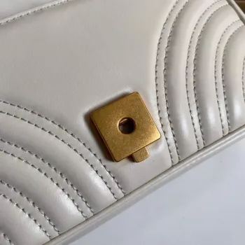 Gucci 446744 GG Marmont Matelassé Mini Bag White