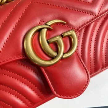 Gucci 446744 GG Marmont Matelassé Mini Bag Red
