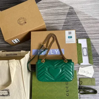 Gucci 446744 GG Marmont Matelassé Mini Bag Green