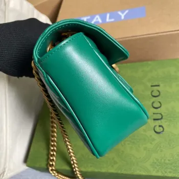 Gucci 446744 GG Marmont Matelassé Mini Bag Green