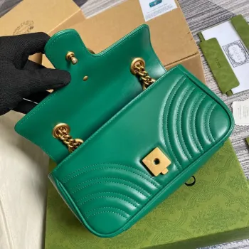 Gucci 446744 GG Marmont Matelassé Mini Bag Green