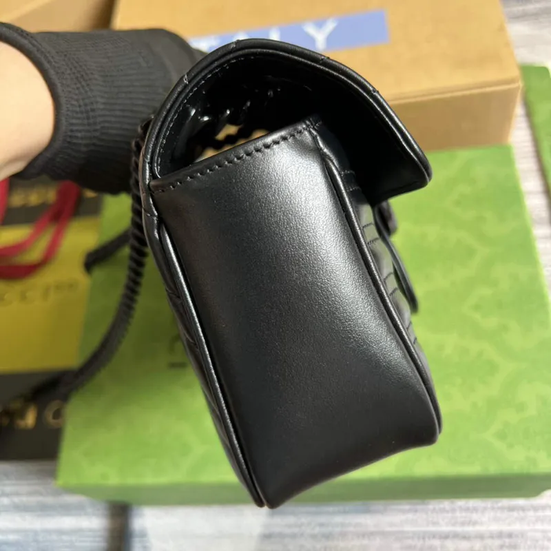 Gucci 446744 GG Marmont Matelassé Mini Bag Black