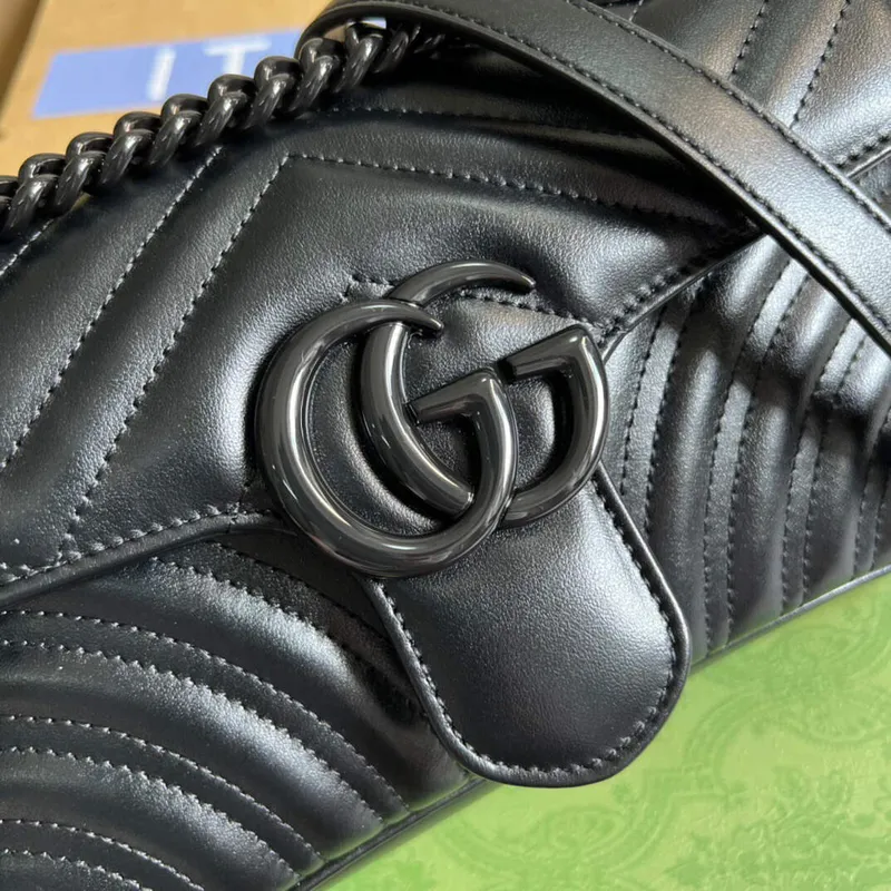 Gucci 446744 GG Marmont Matelassé Mini Bag Black