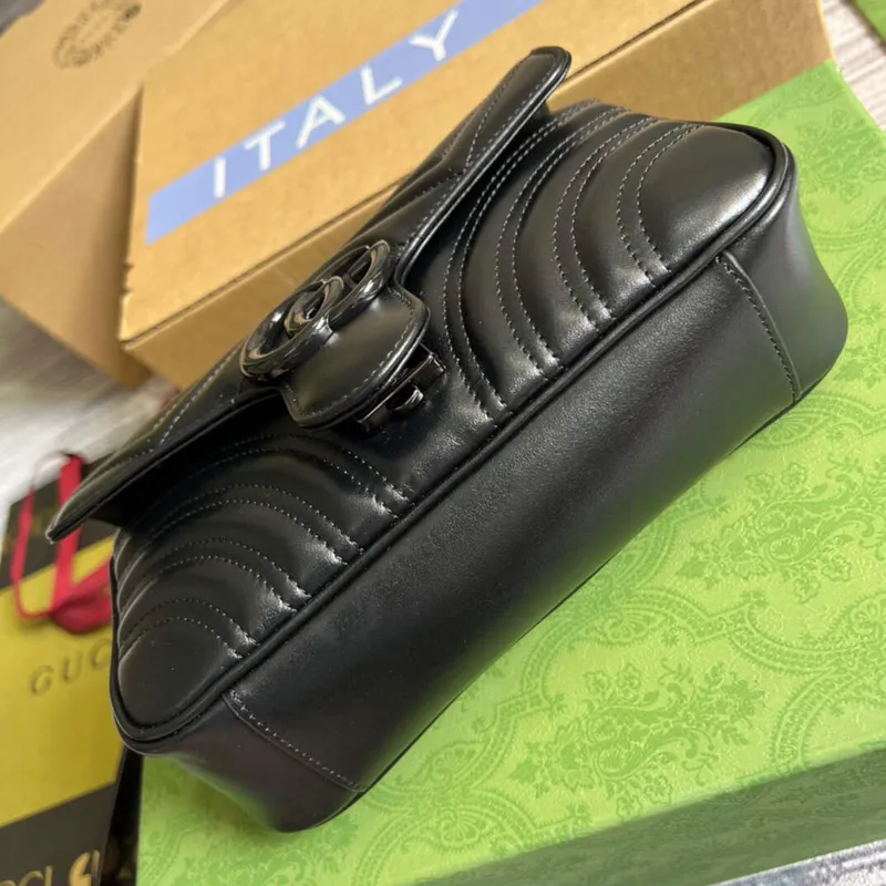 Gucci 446744 GG Marmont Matelassé Mini Bag Black