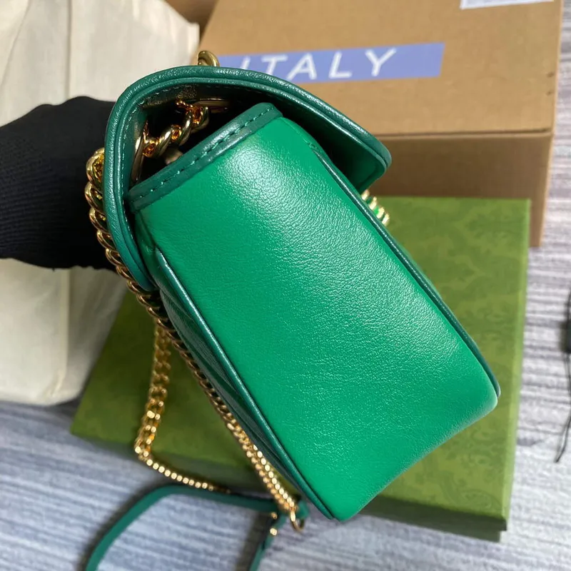 Gucci 443497 GG Marmont Small Shoulder Bag Green