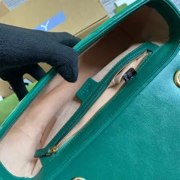 Gucci 443497 GG Marmont Small Shoulder Bag Green