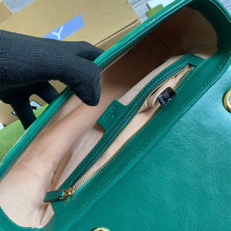 Gucci 443497 GG Marmont Small Shoulder Bag Green