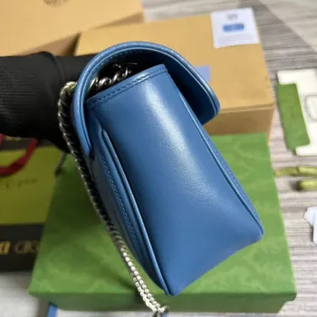 Gucci 443497 GG Marmont Small Shoulder Bag Blue