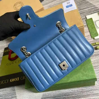 Gucci 443497 GG Marmont Small Shoulder Bag Blue
