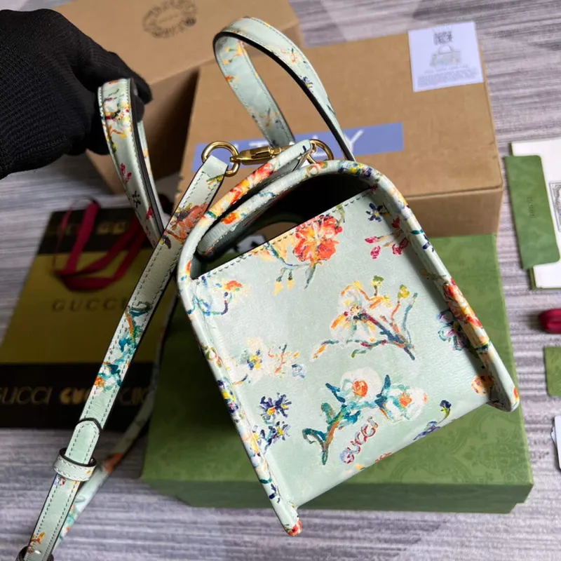 Gucci 645453 Gucci Horsebit 1955 Mini Top Handle Bag Green