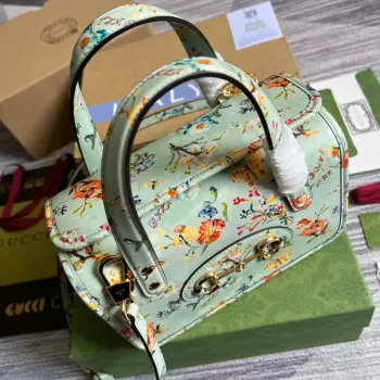 Gucci 645453 Gucci Horsebit 1955 Mini Top Handle Bag Green