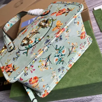 Gucci 645453 Gucci Horsebit 1955 Mini Top Handle Bag Green