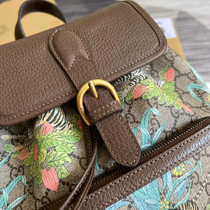 Gucci 674147 Backpack with Interlocking G Brown