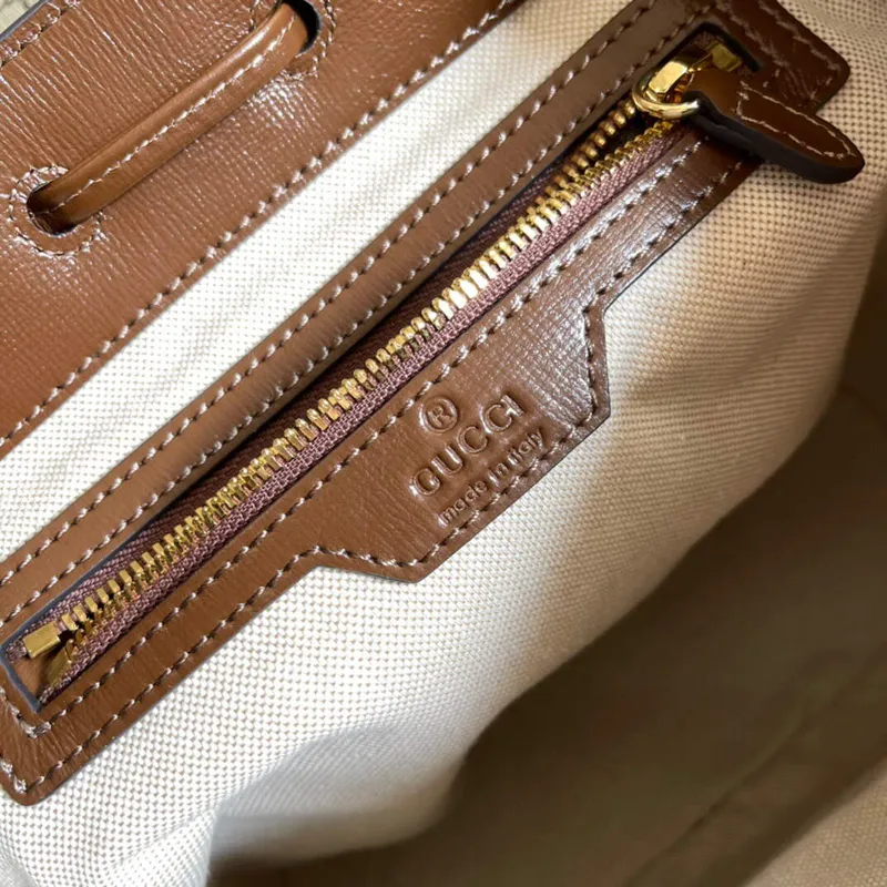 Gucci 674147 Backpack with Interlocking G Beige and ebony