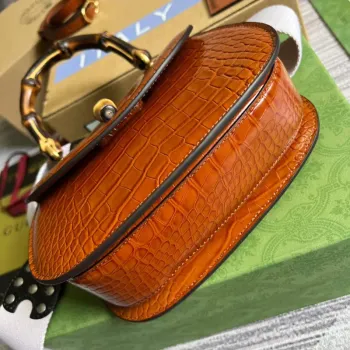 Gucci 675797 Gucci Bamboo 1947 small top handle bag Brown