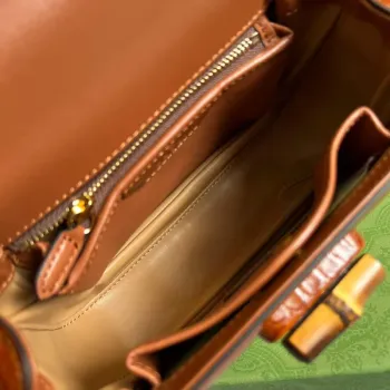 Gucci 675797 Gucci Bamboo 1947 small top handle bag Brown
