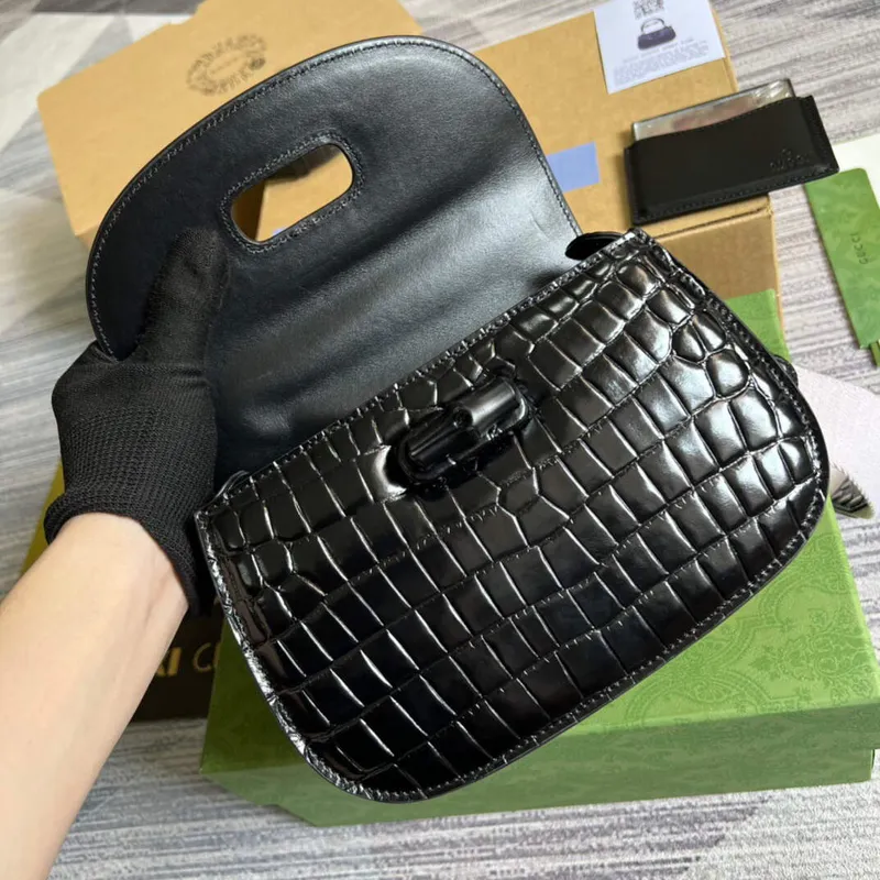 Gucci 675797 Gucci Bamboo 1947 small top handle bag Black