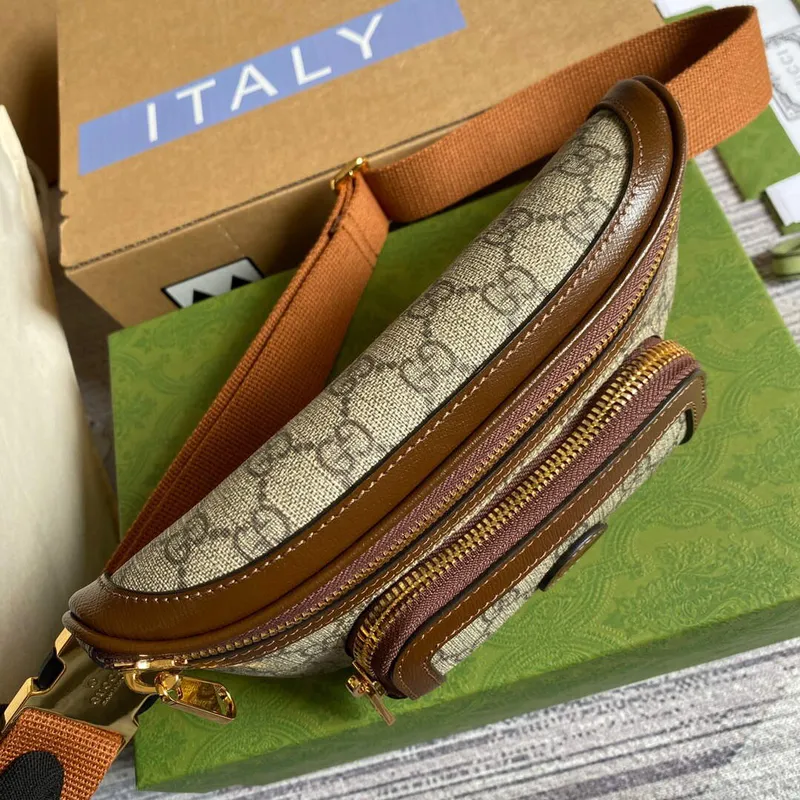 Gucci 682933 Belt bag with Interlocking G Beige and ebony