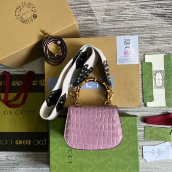 Gucci 686864 Gucci Bamboo 1947 Mini Top Handle Bag Pink