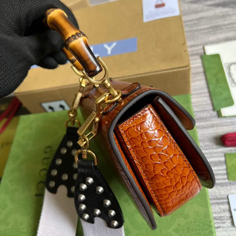 Gucci 686864 Gucci Bamboo 1947 Mini Top Handle Bag Brown