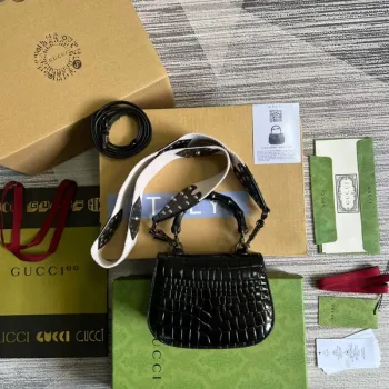 Gucci 686864 Gucci Bamboo 1947 Mini Top Handle Bag Black