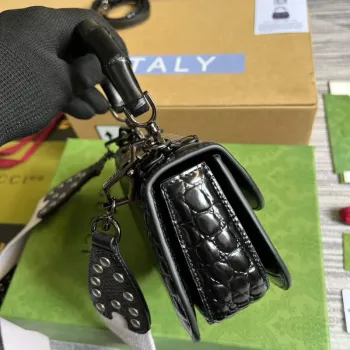 Gucci 686864 Gucci Bamboo 1947 Mini Top Handle Bag Black