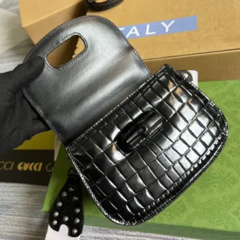 Gucci 686864 Gucci Bamboo 1947 Mini Top Handle Bag Black