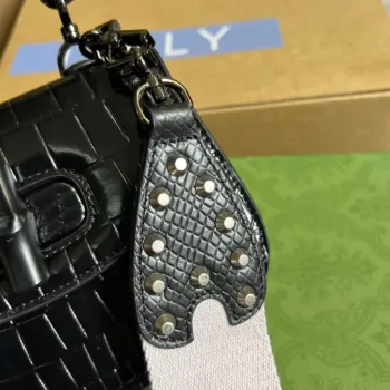 Gucci 686864 Gucci Bamboo 1947 Mini Top Handle Bag Black