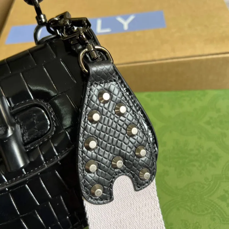 Gucci 686864 Gucci Bamboo 1947 Mini Top Handle Bag Black