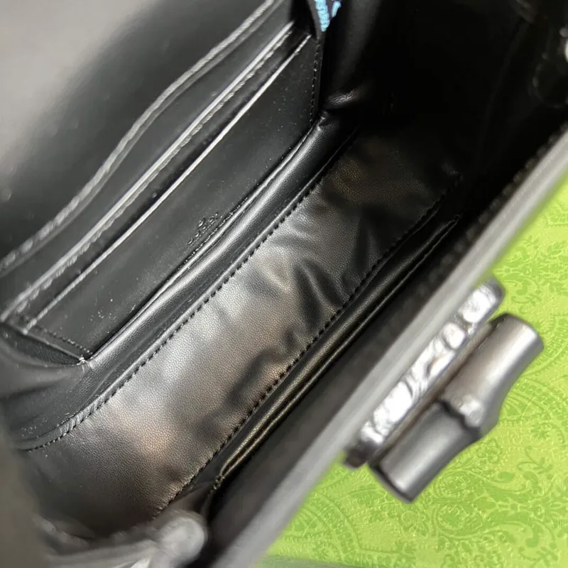 Gucci 686864 Gucci Bamboo 1947 Mini Top Handle Bag Black