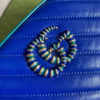 Gucci 447632 GG Marmont Small Shoulder Bag Blue