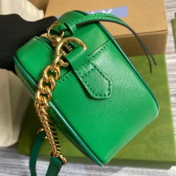 Gucci 447632 GG Marmont Small Shoulder Bag Green