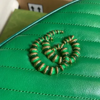 Gucci 447632 GG Marmont Small Shoulder Bag Green