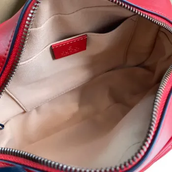 Gucci 447632 GG Marmont Small Matelassé Shoulder Bag Red