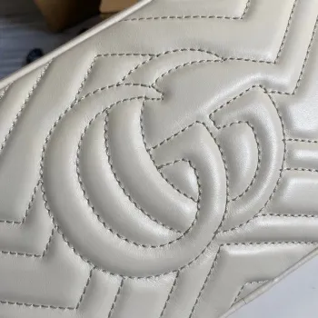 Gucci 447632 GG Marmont Small Shoulder Bag White