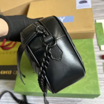 Gucci 447632 GG Marmont Small Shoulder Bag Black