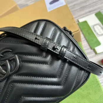 Gucci 447632 GG Marmont Small Shoulder Bag Black