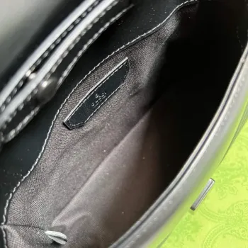 Gucci 702563 GG Marmont Mini Top Handle Bag Black