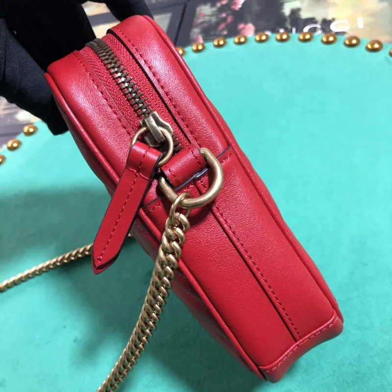 Gucci 598597 GG Marmont mini bag Red
