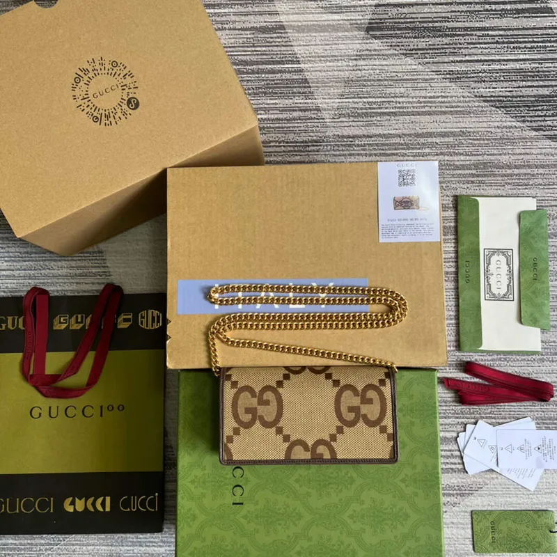 Gucci 621892 Gucci Horsebit 1955 Chain Wallet Brown