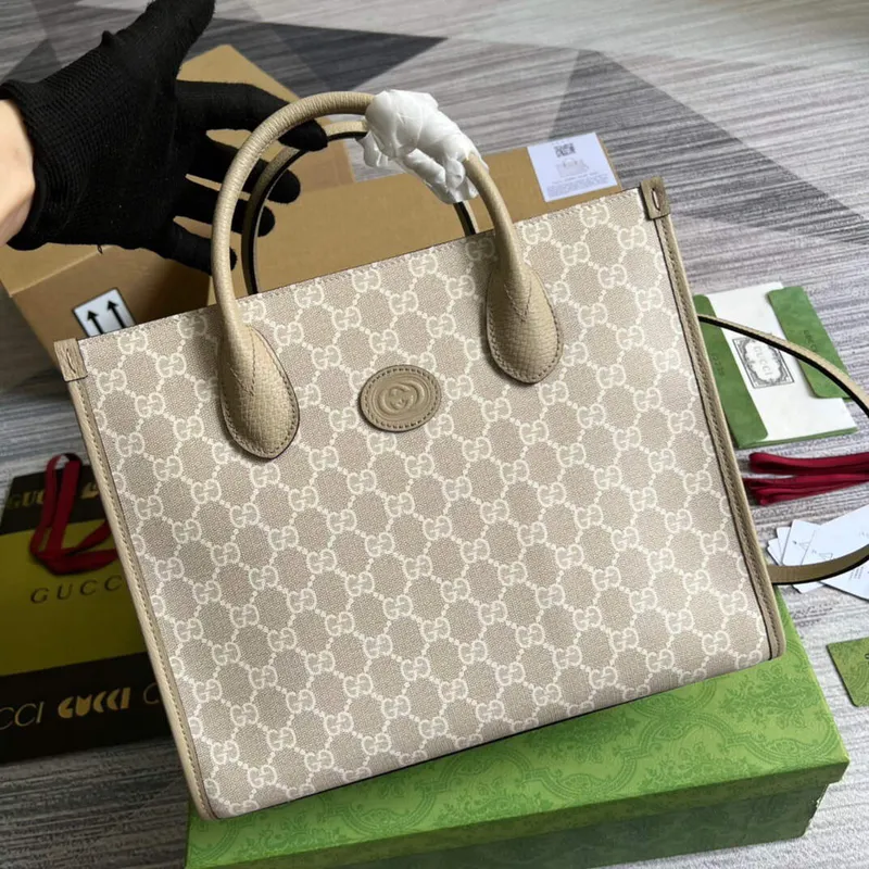 Gucci 659983 GG Small Tote Bag Beige