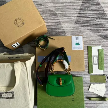 Gucci Bamboo1947 Mini Top Handle Bag 686864 — Timeless Green Elegance