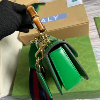Gucci Bamboo1947 Mini top handle bag 686864 Green