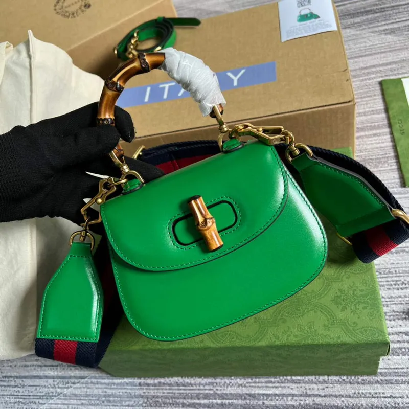 Gucci Bamboo1947 Mini top handle bag 686864 Green