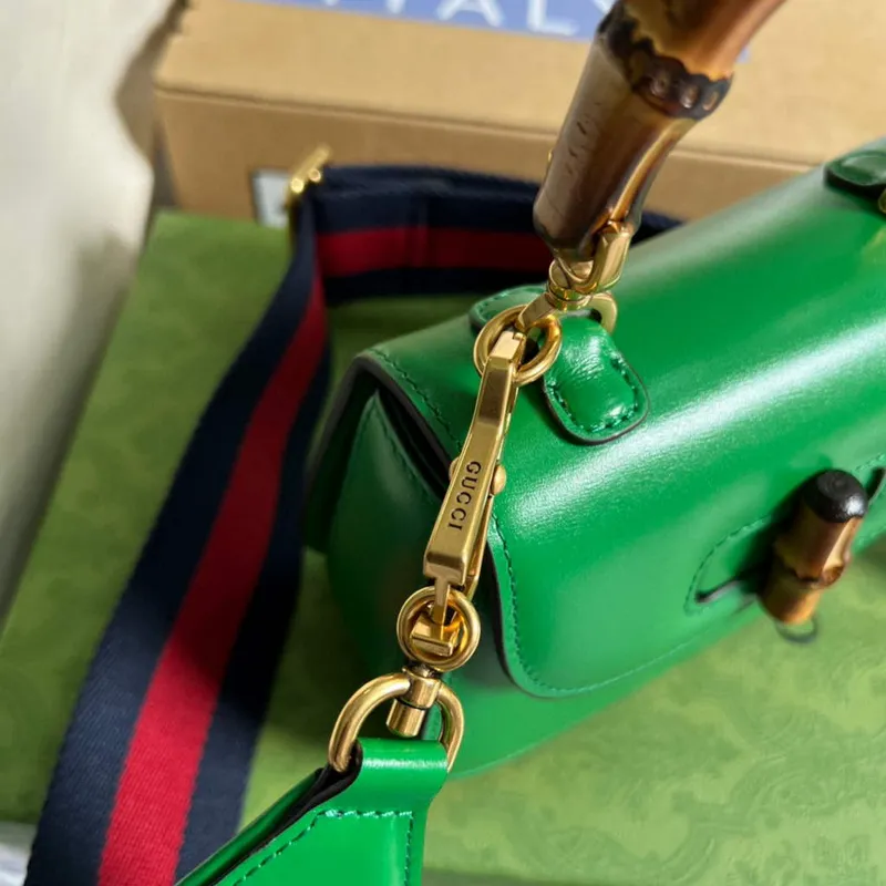 Gucci Bamboo1947 Mini top handle bag 686864 Green